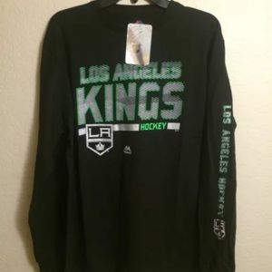 Los Angeles LA Kings NHL Hockey Majestic Black Long sleeve T-Shirt Men’s Size L